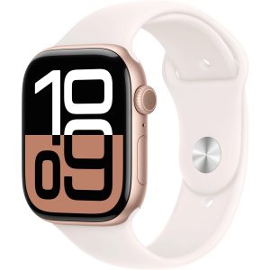 Apple Watch Series 10 46 mm Alu Rose Gold Sport Weiss M/L