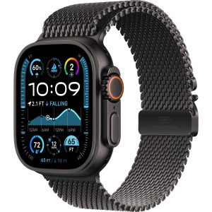Apple Watch Ultra 2 Black Titanium Milanese Loop Schwarz L