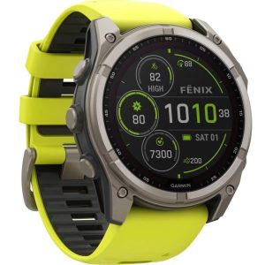 GARMIN Sportuhr Fenix 8 Solar Sapphire, 51 mm Gelb